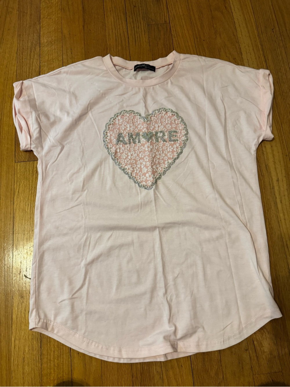 Kids Pink Heart Graphic Tee - AMORE